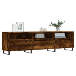 Berkfield Sturdy Tv Cabinet Smoked Oak 150X30X44.5 Cm Engineered Wood - thumbnail 3