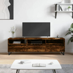 Berkfield Sturdy Tv Cabinet Smoked Oak 150X30X44.5 Cm Engineered Wood - thumbnail 2