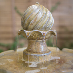 Primrose Cream Imperial Round Tiered Solar Powered Water Feature Fountain With Lights H92Cm - thumbnail 2