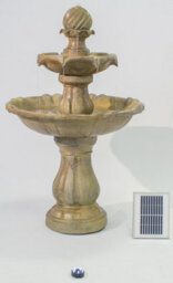 Primrose Cream Imperial Round Tiered Solar Powered Water Feature Fountain With Lights H92Cm - thumbnail 5