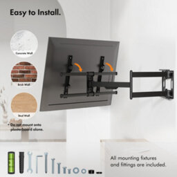 "Vonhaus Long Reach Tv Wall Bracket For 40-80"" Screens, Articualting Tv Bracket With Spirit Level, 50Kg Capacity" - thumbnail 5