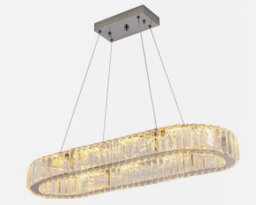 Chandelier Crystal Oval Led Pendant Light Large Crystal 70Cm (Warm White) - thumbnail 1