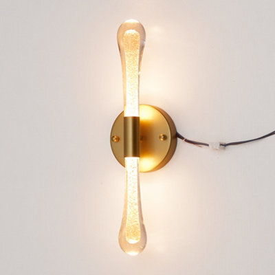 Living And Home 42Cm H Sand Gold Led Crystal Wall Lamp Wall Light - image 1