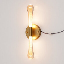 Living And Home 42Cm H Sand Gold Led Crystal Wall Lamp Wall Light