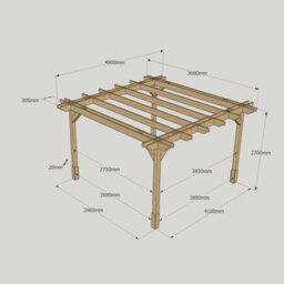 Rutland County Garden Furniture Double Premium Pergola - Wood - L360 X W480 X H270 Cm - Light Green - thumbnail 6