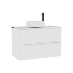 Royal Bathrooms Venice 800mm Gloss White Wall Mounted Bathroom Countertop Vanity Unit 2 Drawer With Art Basin - thumbnail 7
