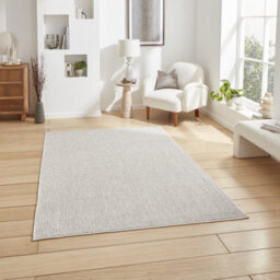 Grey White Plain 8mm Thick Rug, Stain-Resistant Anti-Shed Modern Rug For Bedroom, Living, & Dining Room-120Cm X 170Cm - thumbnail 1