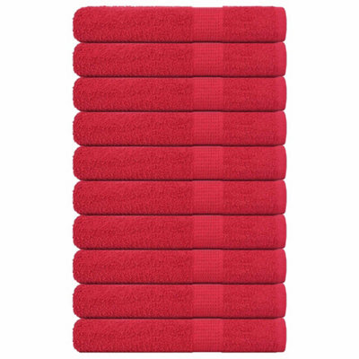 Berkfield Sauna Towels 10 Pcs Red 80X200 Cm 360 Gsm 100% Cotton - image 1