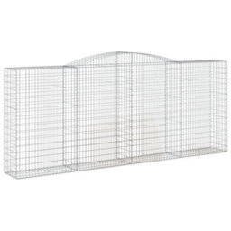 Berkfield Durable Arched Gabion Baskets 7 Pcs 400X50X160/180 Cm Galvanised Iron - thumbnail 3