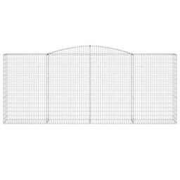 Berkfield Durable Arched Gabion Baskets 7 Pcs 400X50X160/180 Cm Galvanised Iron - thumbnail 4