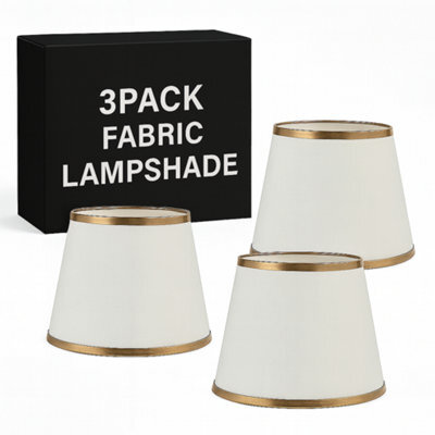 3 Pack Fabric Coolie Lampshades 22Cm Off White Ceiling Light Shades Pendant Lamp Shades - image 1