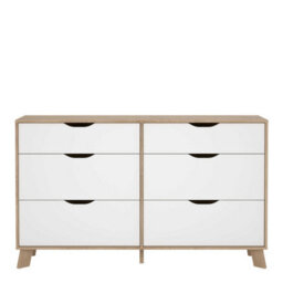 Wyld Haus Lira Jackson Hickory Oak Wood And White 6-Drawer Double Dresser - thumbnail 3
