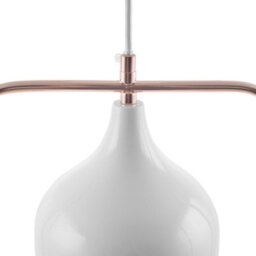Wyld And Coco 121Cm White Metal Pendant With Copper Rectangular Frame, Industrial Elegance Ceiling Lamp - thumbnail 5