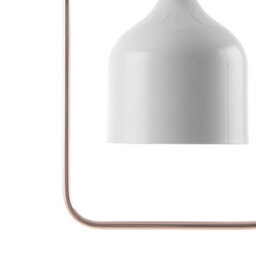 Wyld And Coco 121Cm White Metal Pendant With Copper Rectangular Frame, Industrial Elegance Ceiling Lamp - thumbnail 6