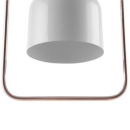 Wyld And Coco 121Cm White Metal Pendant With Copper Rectangular Frame, Industrial Elegance Ceiling Lamp - thumbnail 4