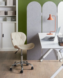 Beliani Desk Chair Valetta Faux Leather Beige - thumbnail 2