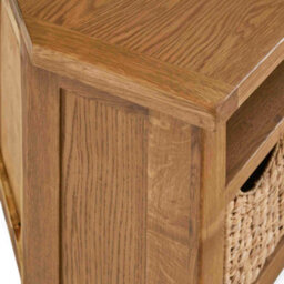 Zelah Oak 105Cm Corner Tv Unit With Baskets - Fully Assembled By Roseland Furniture - thumbnail 7