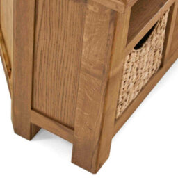 Zelah Oak 105Cm Corner Tv Unit With Baskets - Fully Assembled By Roseland Furniture - thumbnail 6