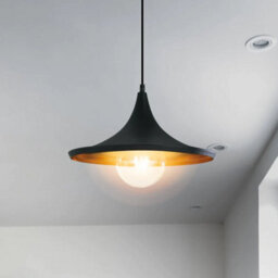 Vintage Golden Pendant Light Elegant Wide Ceiling Fixture - thumbnail 7