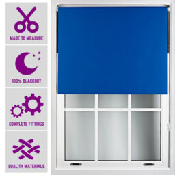 Furnished Made To Measure Blackout Roller Blinds - Blue Roller Blind For Windows And Doors (W210Cm (L)210Cm - thumbnail 1
