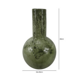 Vanity Living 49Cm White And Green Handmade Glass Vase, Tall Decorative Vase For Living Room - thumbnail 4