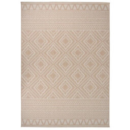 Berkfield Durable Outdoor Flatweave Rug 120X170 Cm Brown Stripes - thumbnail 2