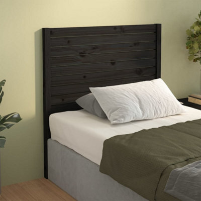 Berkfield Bed Headboard Black 96X4X100 Cm Solid Wood Pine - image 1