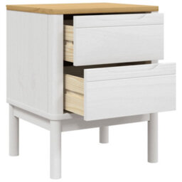 Berkfield Bedside Cabinet Floro White 45X39X57 Cm Solid Wood Pine - thumbnail 8