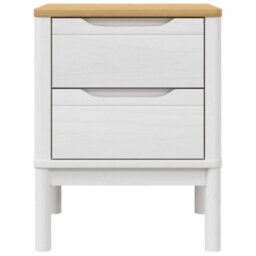 Berkfield Bedside Cabinet Floro White 45X39X57 Cm Solid Wood Pine - thumbnail 5