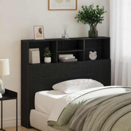 Walplus Headboard Cabinet Black Oak 120 X 19 X 103.5 Cm Engineered Wood - thumbnail 4