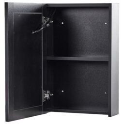 Beliani Bathroom Wall Mounted Mirror Cabinet Led Condor 40 Cm 60 Cm Black - thumbnail 4