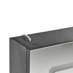 Beliani Bathroom Wall Mounted Mirror Cabinet Led Condor 40 Cm 60 Cm Black - thumbnail 6
