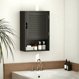Bathroom Cabinet, Wall Mounted Cabinet With Adjustable Shelves, Black - thumbnail 5