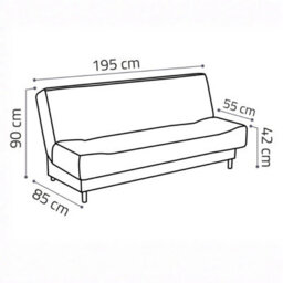 Livia 3 Seater Sofa Bed Sleeping Function Freestanding Compact Living Room Orange - thumbnail 5