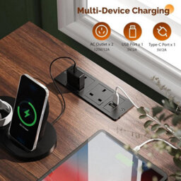 2X Bedside Table With Charging Station Side Cabinet Nightstand With 1 Drawers - thumbnail 6