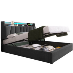 Double Storage Bed With Led, Usb & Headboard - thumbnail 6