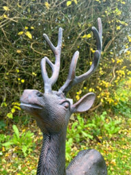 Large Stag And Doe Deer Garden Sculptures Cast Aluminium With Aged Finish - thumbnail 7