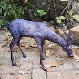 Large Stag And Doe Deer Garden Sculptures Cast Aluminium With Aged Finish - thumbnail 5
