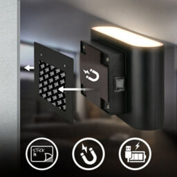 Briloner Cordless Wall Light Rechargeable Lamp Up & Down Motion Sensor Stick-On 3W, 270Lm Black - thumbnail 7