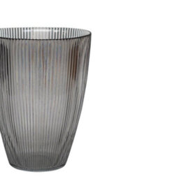 Ivyline Charcoal Ribbed Tall Vase H24.5Cm W18Cm - thumbnail 4