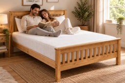 Rest Relax 5Ft King 4-Piece Solid Pine Bed Set With Memory Foam Sprung Mattress & 2 Pillows - thumbnail 2