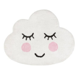 Sass & Belle Cute Sweet Dreams Smiling Cloud Children's Rug Mat, White