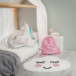 Sass & Belle Cute Sweet Dreams Smiling Cloud Children's Rug Mat, White - thumbnail 2