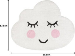 Sass & Belle Cute Sweet Dreams Smiling Cloud Children's Rug Mat, White - thumbnail 3