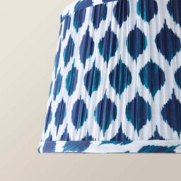 Valuelights Elijah Small Blue Ikat Pleated Tapered Lamp Shade  And Bulb (D) 25Cm - thumbnail 4