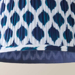 Valuelights Elijah Small Blue Ikat Pleated Tapered Lamp Shade  And Bulb (D) 25Cm - thumbnail 5