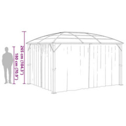 Berkfield Classic Gazebo With Curtains 400X300X265 Cm Anthracite - thumbnail 8