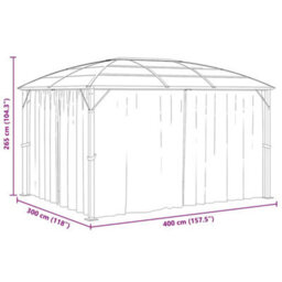 Berkfield Classic Gazebo With Curtains 400X300X265 Cm Anthracite - thumbnail 9