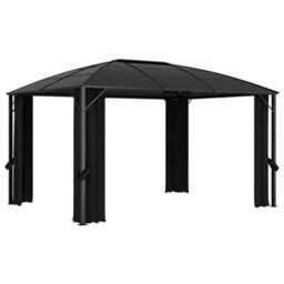 Berkfield Classic Gazebo With Curtains 400X300X265 Cm Anthracite - thumbnail 3