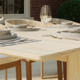 Charles Bentley Extending Dining Table Acacia Wood Garden Patio Furniture 2.4M - thumbnail 5